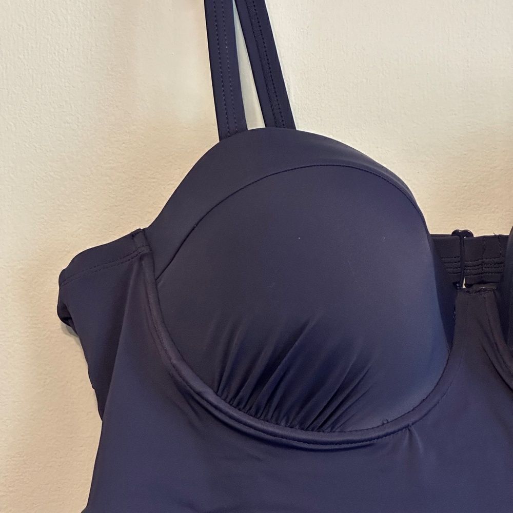 Torrid Peplum Underwire Swim Top - Blue 3X D/DD - Picture 6 of 11